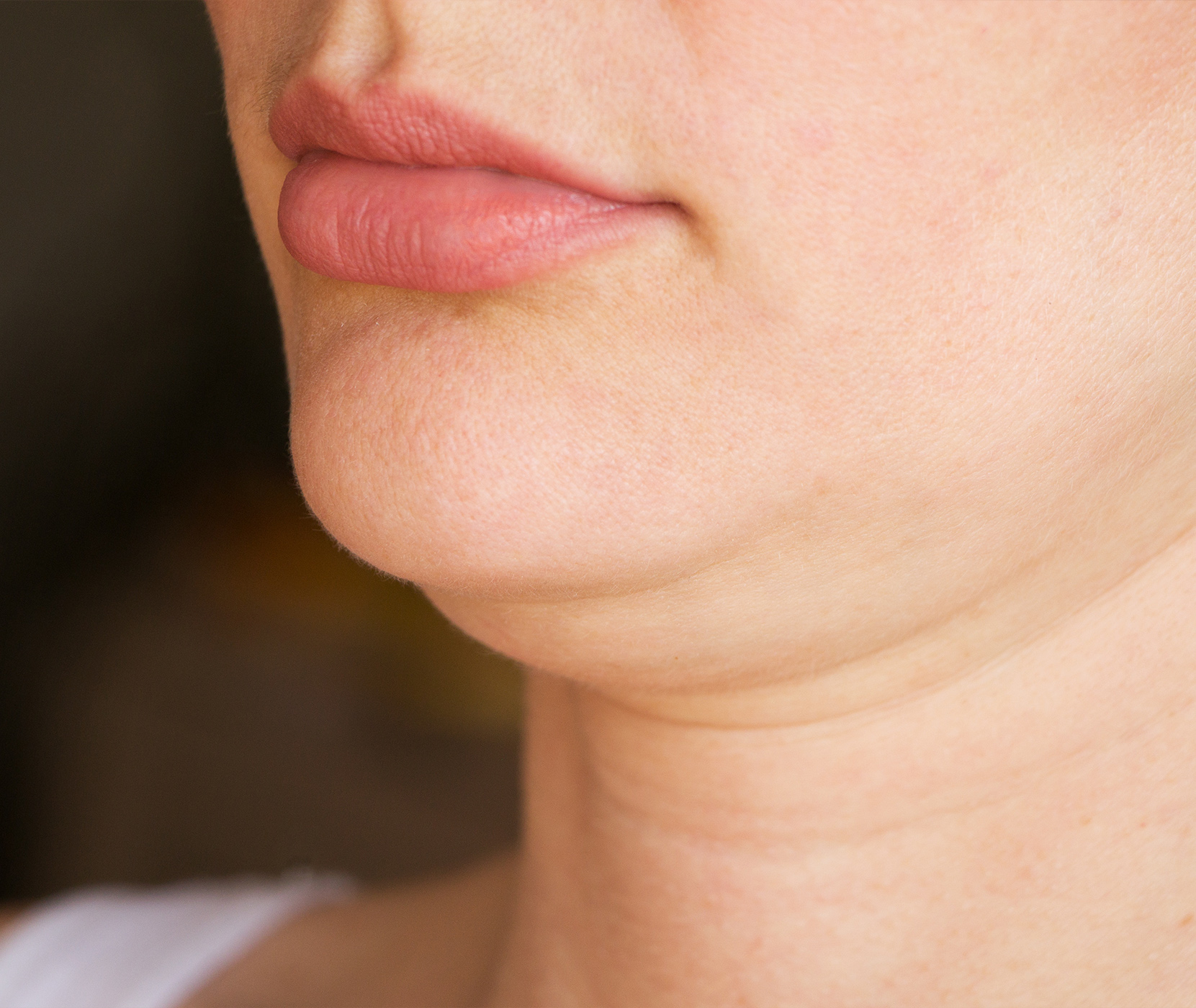 Woman's double chin